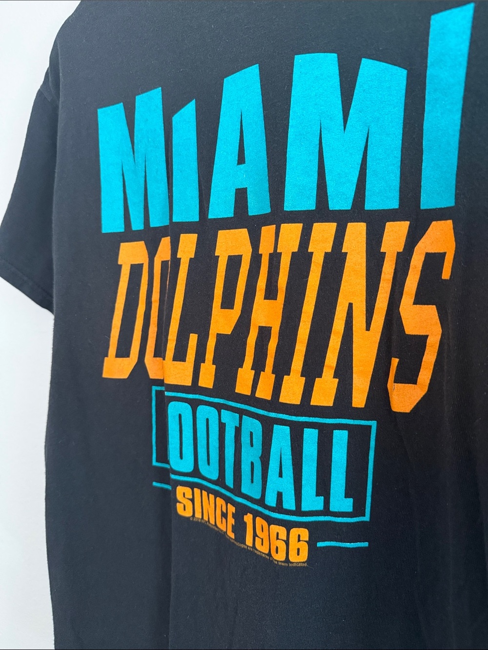 Junk Food Clothing Black Miami Dolphins Tee with Teal and Orange Graphics - Picture 2 of 5